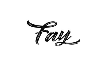 The name “Fay” written in a stylized colorful retro font