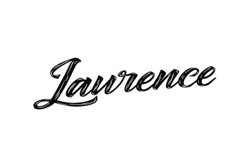 The name “Laurence” written in a stylized colorful retro font