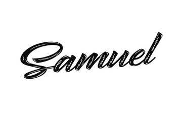 The name “Samuel” written in a stylized colorful retro font