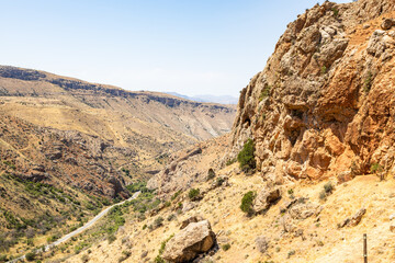 Wall Mural - view of road in Noravank gorge near monastery