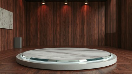 Empty room platform minimalist background for product presentation and object display. 3d rendering