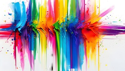 vibrant abstract brushstrokes on white background for modern design inspiration