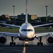 © Viktor - A plane from Delta Airlines is seen taxiing on the runway of Boston airport. Plane white wing and body are visible as it moves slowly across the airport tarmac.