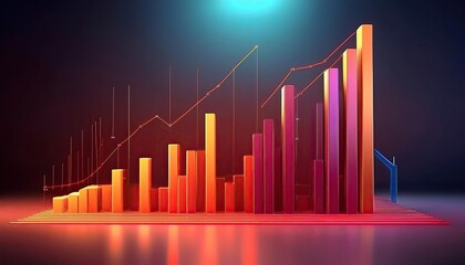 a simple bar graph that is rising and represents financial prosperity.