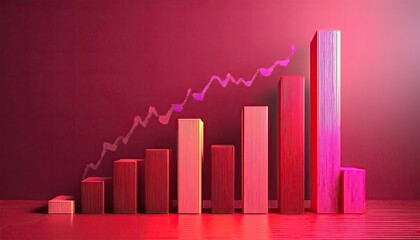 a simple bar graph that is rising and represents financial prosperity.