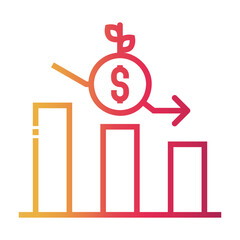 Wall Mural - investment Line Gradient Icon