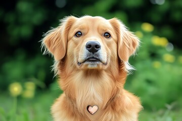 dog with a heart-shaped patch on its fur, symbolizing natural love and connection