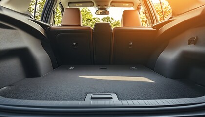 Empty Car Trunk With Sunlight Shining Through