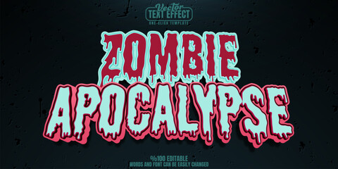 Wall Mural - zombie editable text effect, customizable apocalypse and undead 3d font style