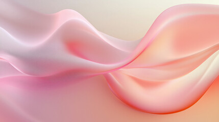 Sticker - Soft Silky Pastel Waves And Light Gradients In Pink And Peach Tones Abstract Hero Background