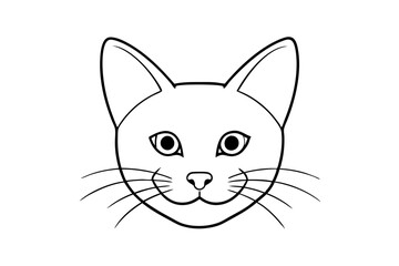 Wall Mural - cat domestic animal, cat face silhouette icon white background