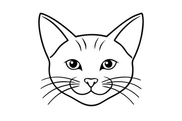 Wall Mural - cat domestic animal, cat face silhouette icon white background