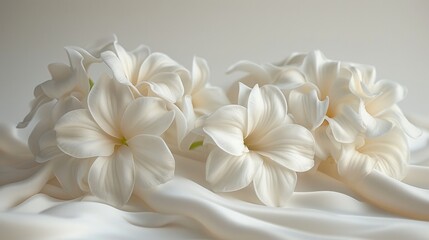 A highly realistic image of an object related to Tuberose – Monochrome style in a white background design, displayed in a design studio. The scene is well-lit, with natural light highlighting 