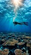 © Sasint - A coral reef being explored by divers, with a focus on conservation efforts and the role of sustainable tourism in protecting marine ecosystems