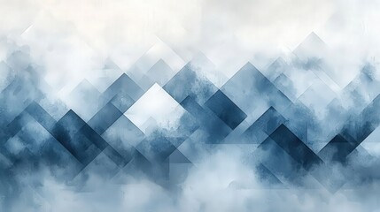 an abstract geometric backdrop featuring a modern arrangement of white and blue shapes. the design i