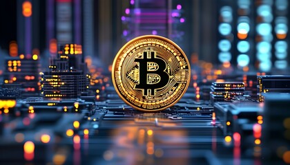 Wall Mural - Exploring the Evolution of Bitcoin: The Rise of Cryptocurrency and the Innovation of Modern Blockchain Technology