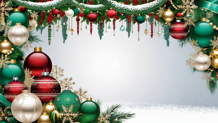 Poster - christmas background with christmas balls