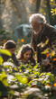 © Akharadat - Grandparents and granddaughter gardening in the backyard