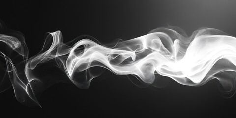 Abstract illustration of smoke and light in a line art style