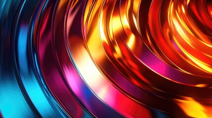 Poster - Abstract illustration of a shiny metallic circle background featuring digital art with a contemporary design