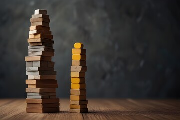 A tower made of building blocks and coins, representing financial planning.