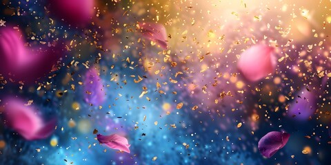 Wall Mural - confetti falling at a concert celebration