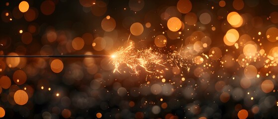 Wall Mural - New Year sparkler against a bokeh background