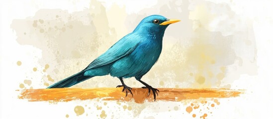 Wall Mural - Blue colored starling bird