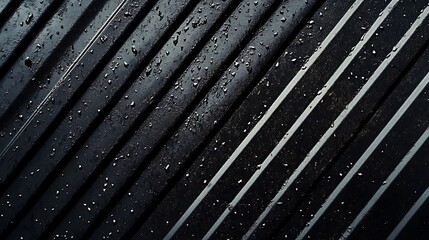 Poster - Abstract Black and White Striped Wet Surface