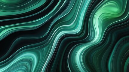 Wall Mural - Abstract digital background featuring creative curved lines with a malachite motif Illustration