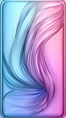 Canvas Print - Abstract blue and pink wavy design.