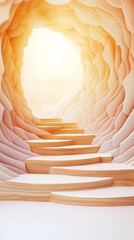 Poster - A stairway leading to a bright light through a cave.