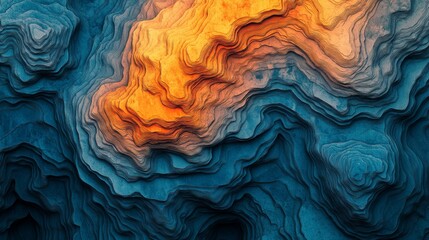 Canvas Print - Abstract Blue & Orange Texture