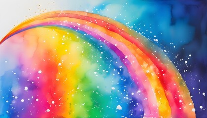 Poster - Colorful watercolor rainbow embodying hope, positivity, and diversity