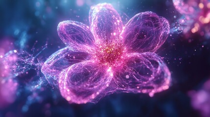 Wall Mural - Glowing Flower Abstract.