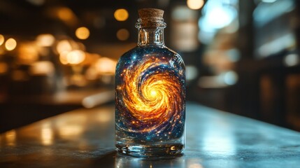 Wall Mural - Galaxy in a Bottle.