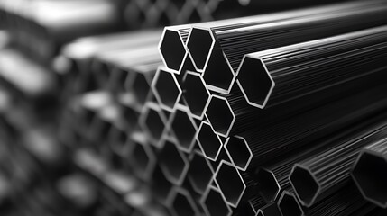 Poster - Stack of Hexagon Metal Pipes