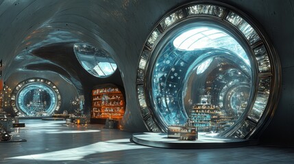 Sticker - Futuristic Interior Design.