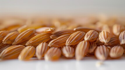 A close up of a pile of brown rice