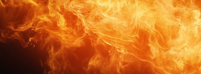 Poster - Abstract orange and yellow fire smoke background.