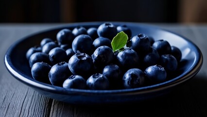 Wall Mural -  Fresh blueberries in a bowl ready for a healthy snack