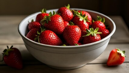 Wall Mural -  Fresh strawberries ready to be enjoyed