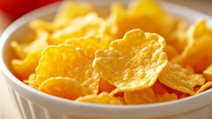 Wall Mural -  A bowl of crispy golden potato chips