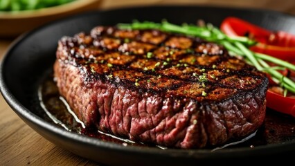 Sticker -  Deliciously grilled steak with a side of fresh vegetables