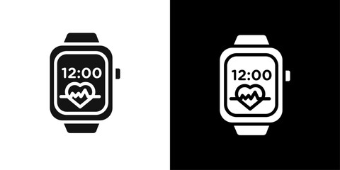 Wall Mural - Smart watch icon Flat vector set outline