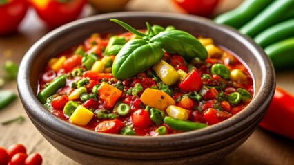 Canvas Print -  Delicious Vegetable Soup  Fresh and Healthy