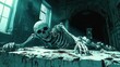 © BOJOShop - Skeleton in a Haunted Room with Blood