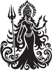 Wall Mural - Durga silhouette vector design