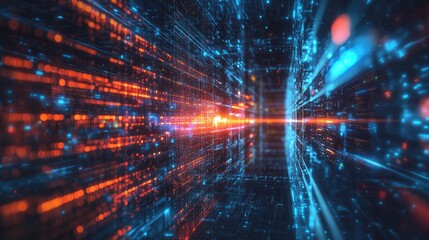 photo of Glowing holographic data streams within a secure technological matrix 