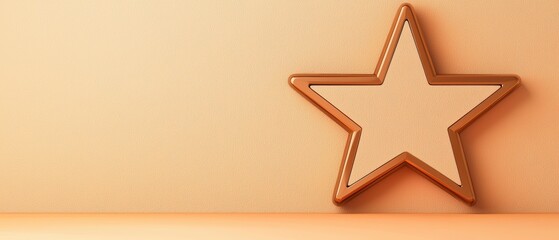 Wall Mural - Simple Star Shape on a Soft Orange Background